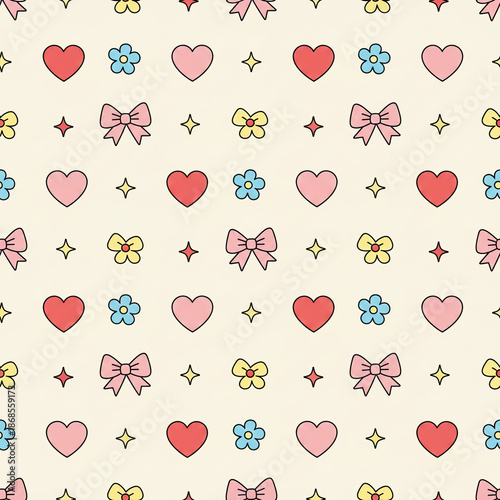 seamless pattern with hearts