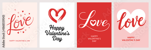 Valentines Day Greeting Cards with Love and Hearts Designs