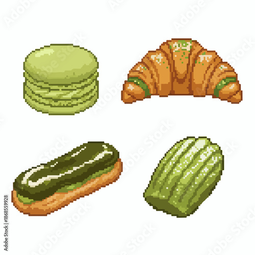 Variety of delicious French pastries on display