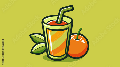 Vibrant orange juice Vector