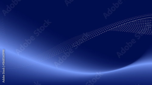 Abstract blue wave background with flowing dotted lines and smooth gradient curves. Modern digital technology concept with dynamic motion, data flow, and futuristic design. Ideal for corporate present