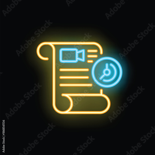 Neon sign illustrating the concept of creating video content on a deadline