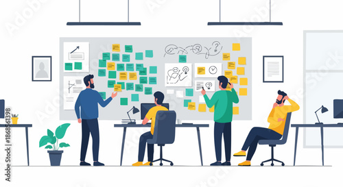 Creative business team collaborating on a project strategy.