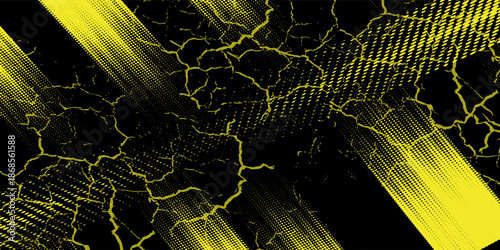 yellow black brush wrap car sticker pattern abstract banner sporty lines black yellow color combination grunge brush modern pattern racing motorsport vector design.