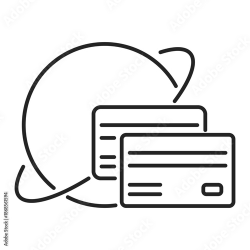 Internet credit card line icon