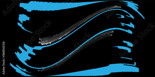 blue rip paper isolated on black background with space for text