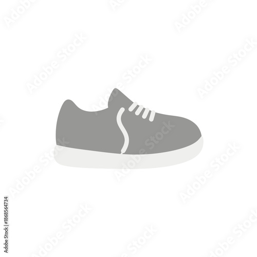 Simple Gray Sneaker Flat Design Vector Icon