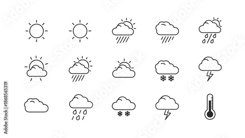 Weather forecast icons for digital applications