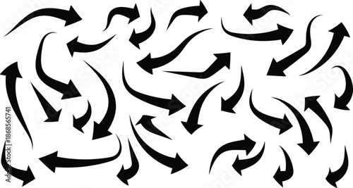 curved arrows  arrow vector icons black arrow icon on white background. Right curved arrow doodle icon isolated on a white background