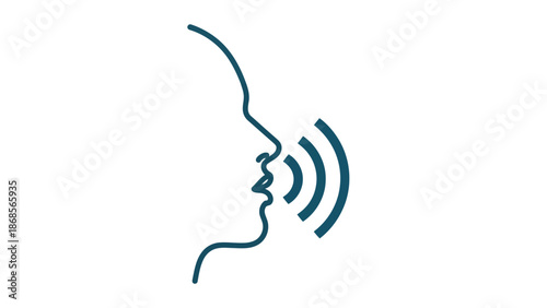 Modern voice wave communication symbol for digital media