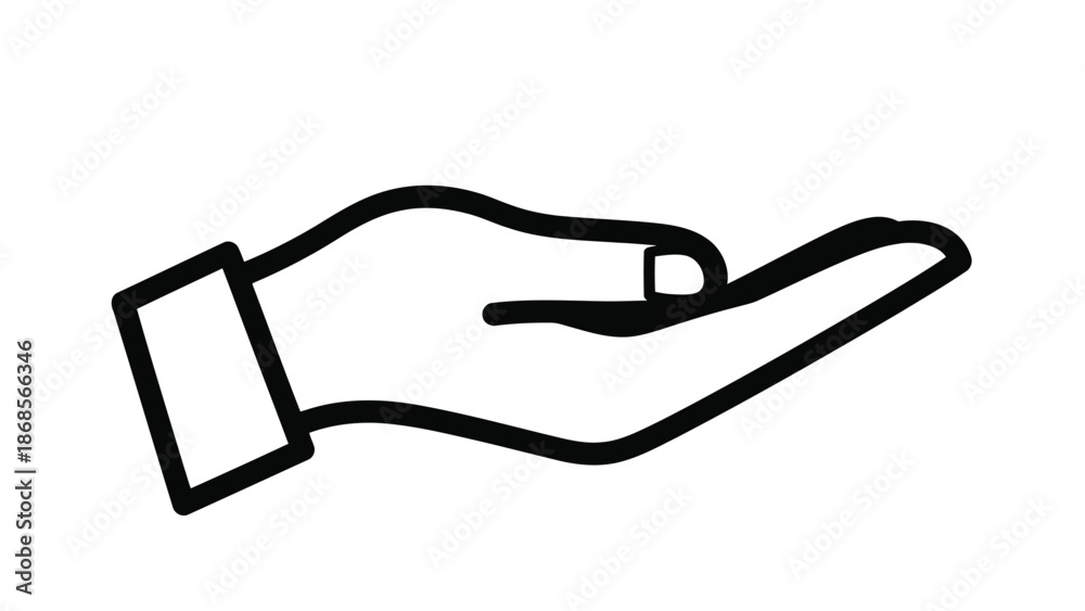 Fototapeta premium Simple hand gesture icon for communication and guidance