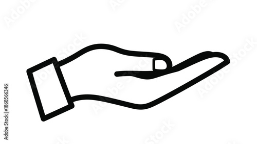 Simple hand gesture icon for communication and guidance