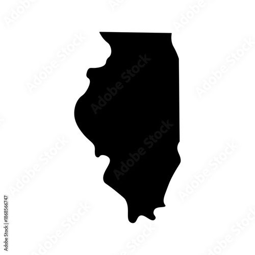 Illinois state map silhouette