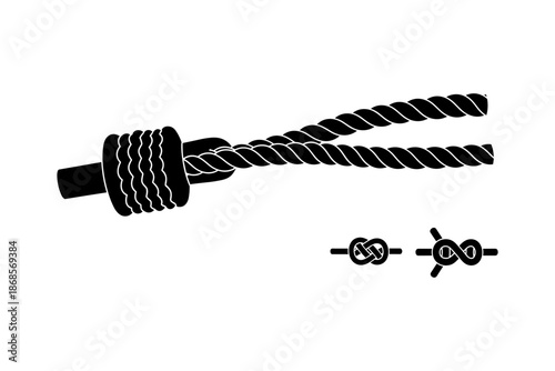 Silhouette rope with knots and pulley design