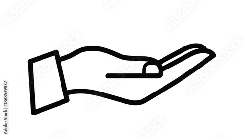 Simple line art of an open hand