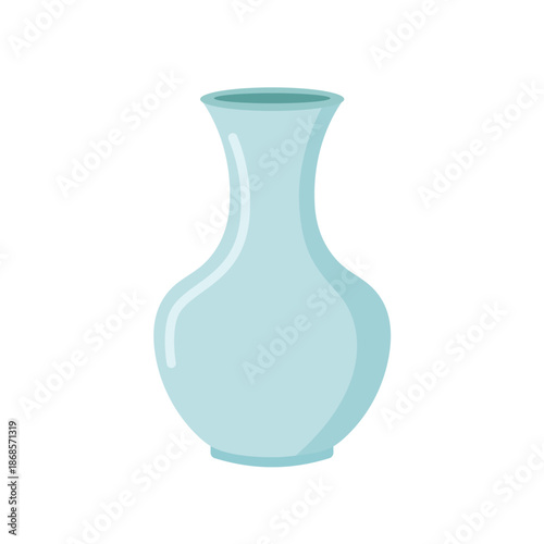 Ceramic vase flat vector illustration isolated on white background for home decor