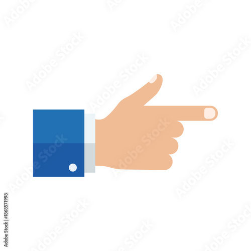 Index finger pointing hand gesture icon flat design isolated on white background