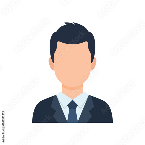 Simple profile avatar illustration for user identity and digital interface design isolated on white background