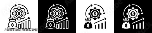 Financial Services Icon Set In Black And White Filled Style Collection