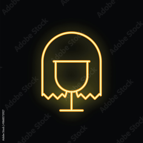 Fragile package neon sign, handle with care warning symbol