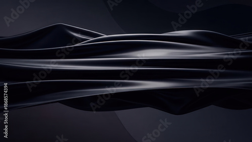 Dark fabric stretched under subtle force with cinematic lighting