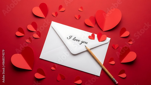 Love letter with hearts