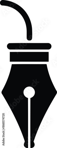 Simple black fountain pen nib icon
