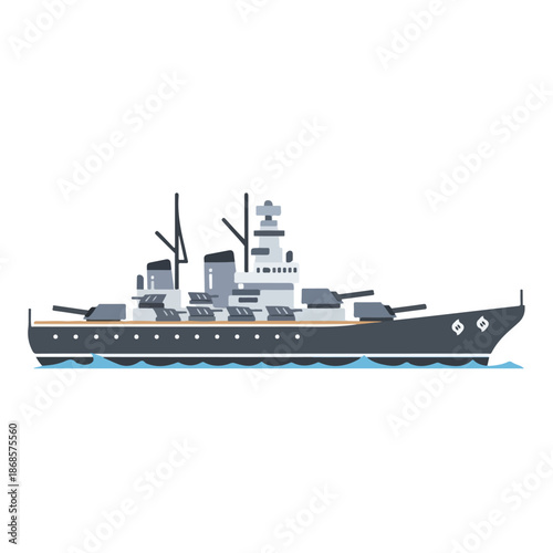 A luxury white cruise ship and passenger ferry vessel navigate the blue water of the summer ocean for a nautical travel vacation