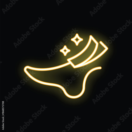 Neon glow icon of depilation wax strips for hair removal procedure