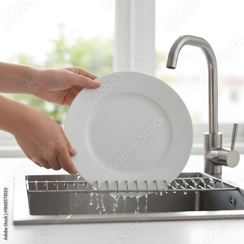 cleaning the toilet bowl