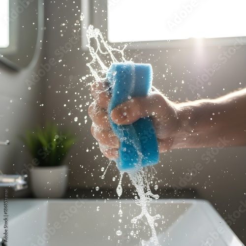 hand with water drops