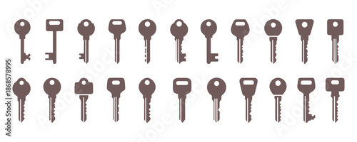 Minimalist Key Icons in a Vector Style

