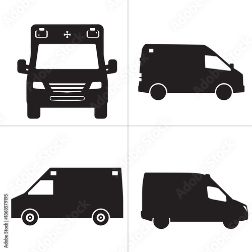 Ambulance vehicle silhouette speeding emergency medical services
