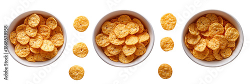 Three circular shapes on transparent background