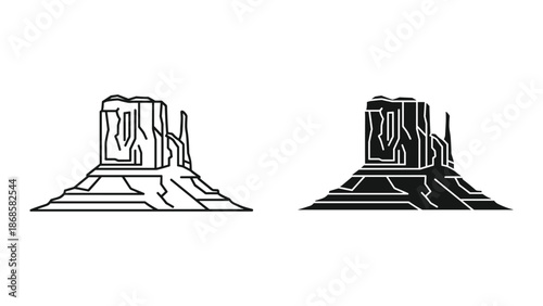 Stylized rock formation illustration