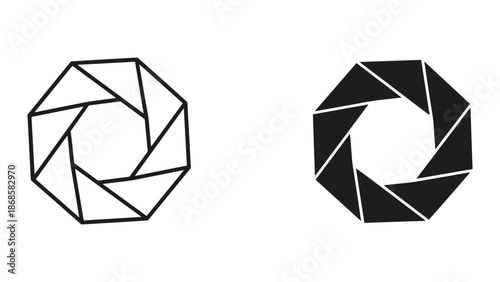 Camera aperture icon set