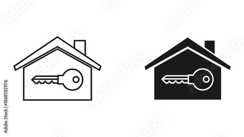 House key icon set