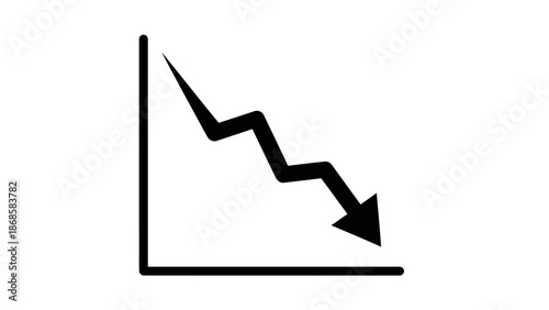 Downward Trend Arrow Icon Representing Financial Loss.