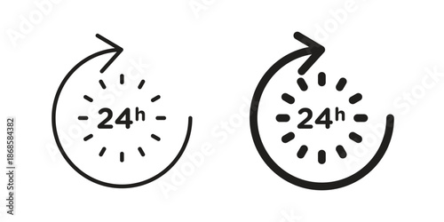 24 Hrs icons for website design and development, app development. EPS10