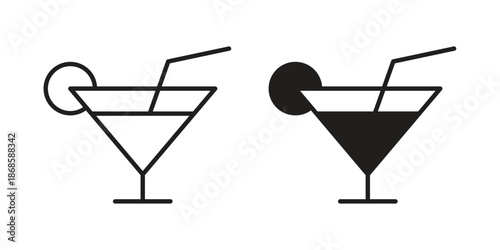 Cocktail icons for website design and development, app development. EPS10