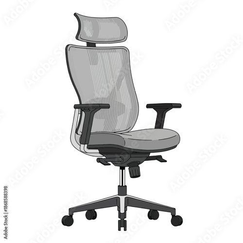 Modern Office Chair with Headrest.