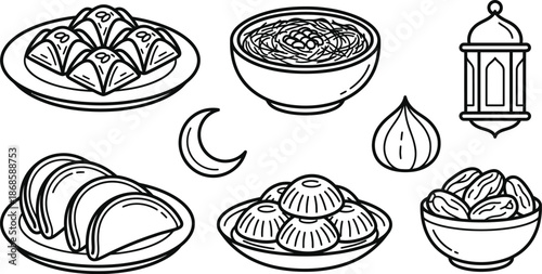 Middle Eastern desserts collection for Ramadan Iftar celebration