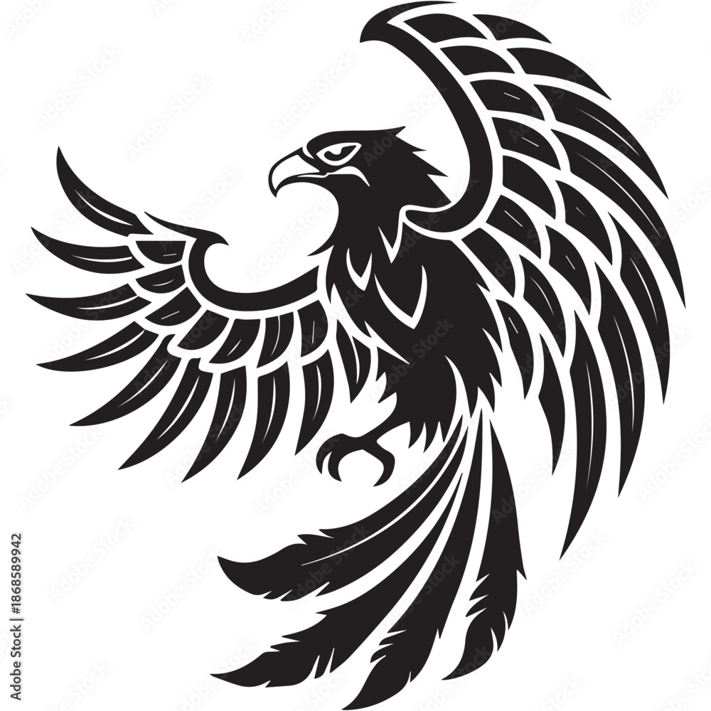 Fototapeta premium Phoenix Style Majestic Eagle Graphic for Tattoo Design