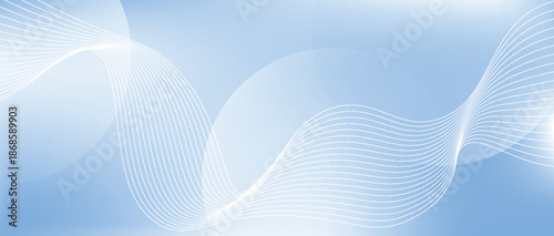 Light blue background with a white gradient decorated with dynamic circles and curved lines. Modern and futuristic curved line design for cover, banner, brochure, and website.