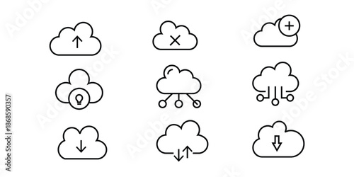 cloud icon or logo isolated sign symbol vector illustration - Collection of high quality black style vector icons
