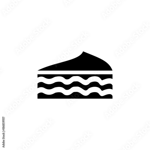 Piece of Cake Icon, Minimal Dessert Slice Vector Illustration
