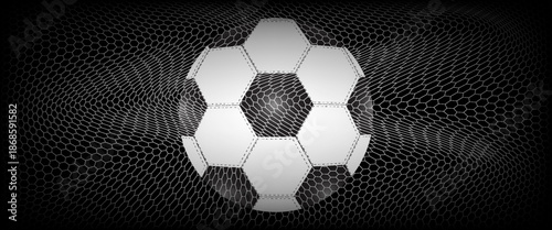 Fishing or soccer net. Repeated hexagon pattern. Black wired mesh texture isolated on white background.
