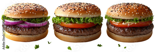 Three delicious mini hamburgers