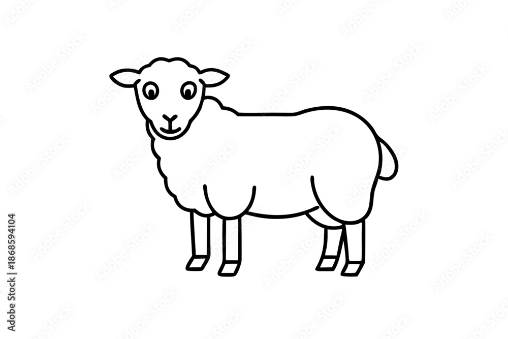 Obraz premium Simple Sheep Minimal Animal Icon SVG – Clean Farm Livestock Vector Illustration