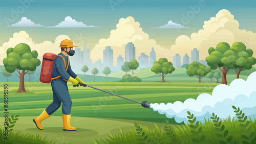 Pesticide Chemical Pollution Illustration Isolated